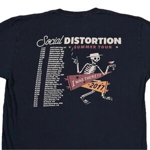 Social Distortion 2017 Summer Tour T-Shirt Medium Black Skeleton Punk Rock